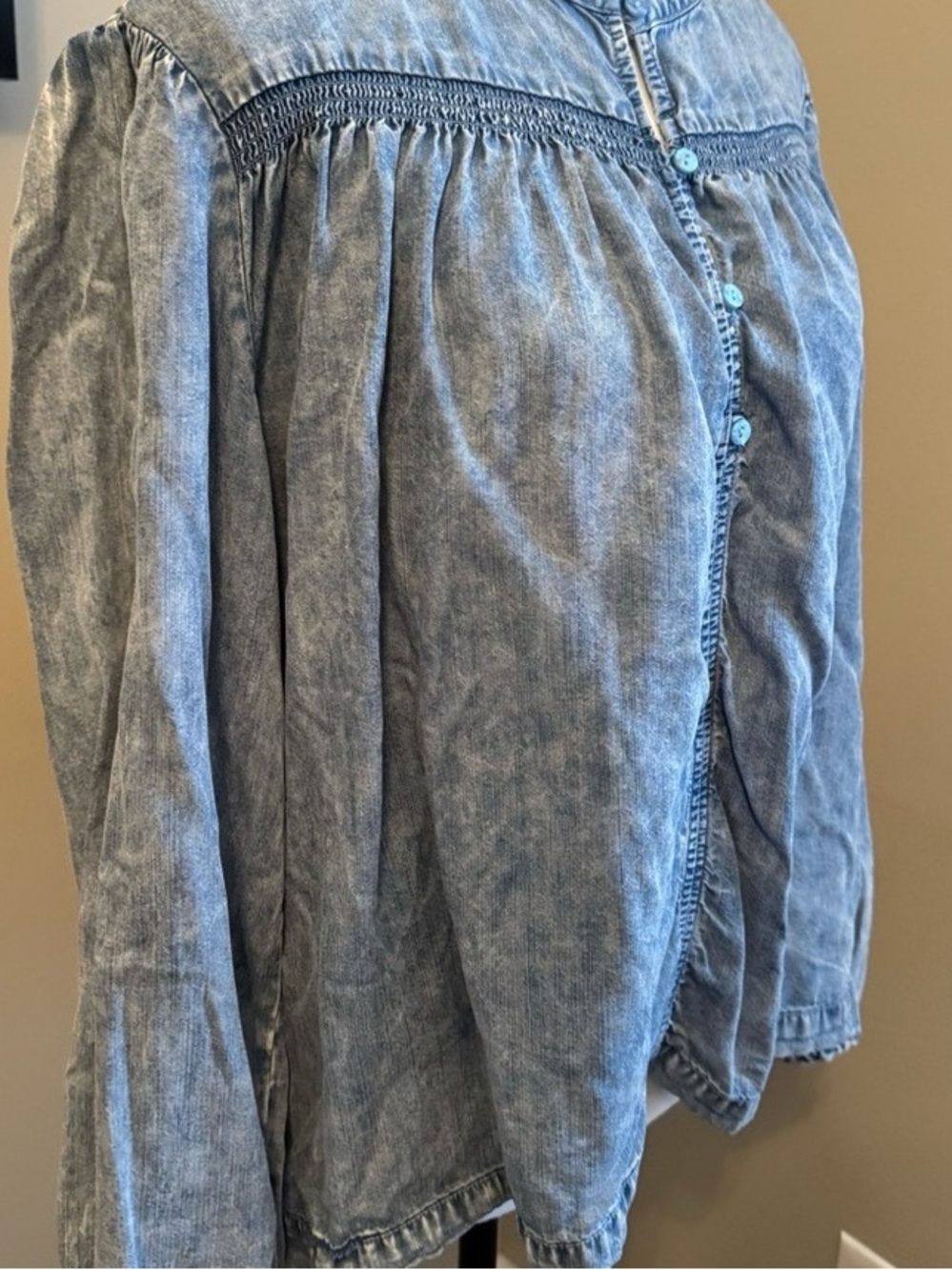 Women's Washed Light Blue Denim Skirt